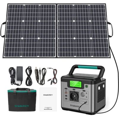 SWAREY S500 Pro 500W (1000W Pico) Estación de energía 518Wh Generador solar Cargador de energía de respaldo para el hogar Banco de energía con panel solar de 100W SWAREY S500 Pro 500W (1000W Pico) Estación de energía 518Wh Generador solar Cargador de energía de respaldo para el hogar Banco de energía con panel solar de 100W