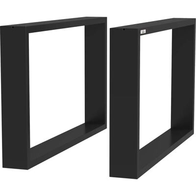 HOMCOM Juego de 2 Patas de Mesa de Acero 70x41 cm Patas Rectangulares de Mesa para Muebles de Bricolaje Estilo Industrial con To HOMCOM Juego de 2 Patas de Mesa de Acero 70x41 cm Patas Rectangulares de Mesa para Muebles de Bricolaje Estilo Industrial con To