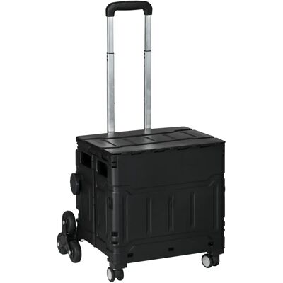 HOMCOM Carrito de la Compra con 4 Ruedas Capacidad 35L 48x43x95 cm Negro HOMCOM Carrito de la Compra con 4 Ruedas Capacidad 35L 48x43x95 cm Negro