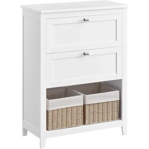 VASAGLE Mueble de Baño, Armario de Baño, 2 Cajones con un Juego de Divisor Regulable, 2 Cestas, Aparador, 30 x 60 x 80 cm, Blanco Nube VASAGLE Mueble de Baño, Armario de Baño, 2 Cajones con un Juego de Divisor Regulable, 2 Cestas, Aparador, 30 x 60 x 80 cm, Blanco Nube