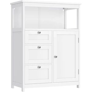 VASAGLE Mueble de Baño, Armario de Baño, Unidad de Almacenamiento de Baño, con 3 Cajones, Estantes Regulables, 30 x 60 x 80 cm, Blanco VASAGLE Mueble de Baño, Armario de Baño, Unidad de Almacenamiento de Baño, con 3 Cajones, Estantes Regulables, 30 x 60 x 80 cm, Blanco