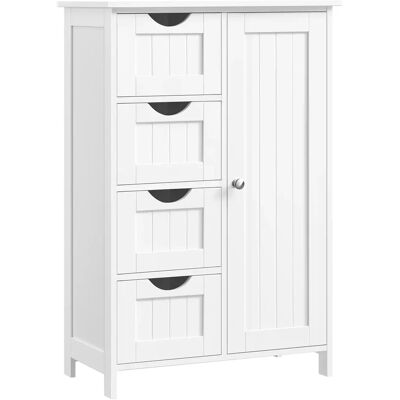 VASAGLE Armario de Baño, Mueble de Baño Estrecho, Cómoda de Baño, Cajonera con 4 Cajones, Armario con Puerta, Estante Ajustable, 30 x 55 x 82 cm, Blanco/Gris Oscuro/Gris Paloma VASAGLE Armario de Baño, Mueble de Baño Estrecho, Cómoda de Baño, Cajonera con 4 Cajones, Armario con Puerta, Estante Ajustable, 30 x 55 x 82 cm, Blanco/Gris Oscuro/Gris Paloma