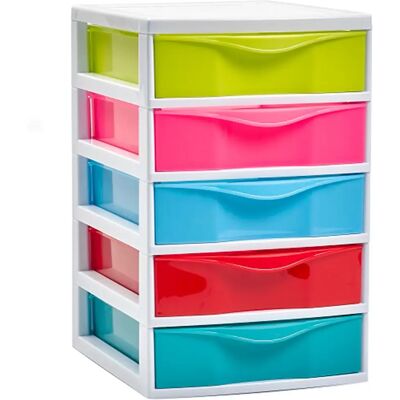 ACAN Tradineur - Cajonera guadiana de sobremesa, incluye 5 cajones, torre de almacenaje, armario, baño, oficina, fabricada en España (Multicolor, 28 x 18 x 21,5 cm, modelo aleatorio) ACAN Tradineur - Cajonera guadiana de sobremesa, incluye 5 cajones, torre de almacenaje, armario, baño, oficina, fabricada en España (Multicolor, 28 x 18 x 21,5 cm, modelo aleatorio)