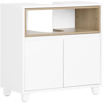 SoBuy BZR148 Mueble Baño Mueble Bajo Lavabo Armario Estrecho con Puerta y 2 Estantes, Mueble Auxiliar de Baño para Lavabo con Hueco, Diseño Blanco-Madera, Ideal para Lavabo con Mueble 60x30x61 cm SoBuy BZR148 Mueble Baño Mueble Bajo Lavabo Armario Estrecho con Puerta y 2 Estantes, Mueble Auxiliar de Baño para Lavabo con Hueco, Diseño Blanco-Madera, Ideal para Lavabo con Mueble 60x30x61 cm