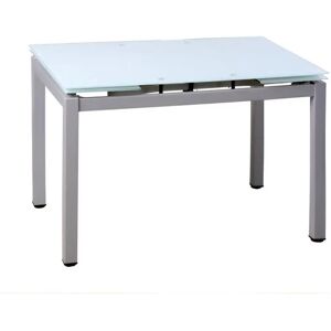 Ninguno Mesa de cocina extensible Mod 70. Dos extensibles laterales y la tapa de cristal templado de color blanco. Ninguno Mesa de cocina extensible Mod 70. Dos extensibles laterales y la tapa de cristal templado de color blanco.