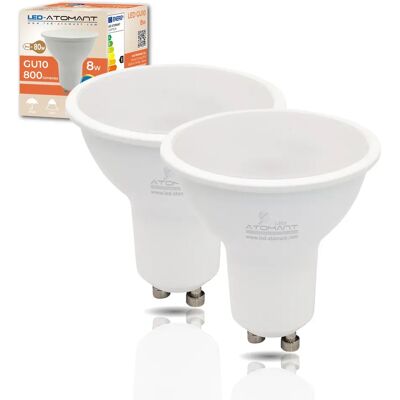 LED ATOMANT Bombilla LED GU10 8W Blanco Cálido 3000K, 700 Lúmenes, Equivalente a Halógeno de 80W, Bajo Consumo, Luz Potente y Clara, Ideal para Cocinas, Baños o Zonas de Trabajo, Encendido LED ATOMANT Bombilla LED GU10 8W Blanco Cálido 3000K, 700 Lúmenes, Equivalente a Halógeno de 80W, Bajo Consumo, Luz Potente y Clara, Ideal para Cocinas, Baños o Zonas de Trabajo, Encendido