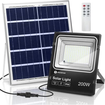 Foco Proyector LED Solar con Mando a Distancia 200W 6500K Luz Blanca Resistente Al Agua aigostar Foco Proyector LED Solar con Mando a Distancia 200W 6500K Luz Blanca Resistente Al Agua aigostar