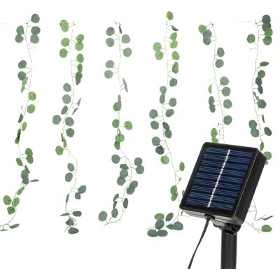 Aigostar Cadena de Luces LED Solares 3M+1*1M, 70 LEDs, Guirnaldas de Hiedra Artificial con Hojas, IP65 Impermeable, Blanco Cálido. Decoración para Exteriores e Interiores Aigostar Cadena de Luces LED Solares 3M+1*1M, 70 LEDs, Guirnaldas de Hiedra Artificial con Hojas, IP65 Impermeable, Blanco Cálido. Decoración para Exteriores e Interiores