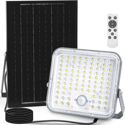 Aigostar Foco LED solar exterior con gran panel solar,Súper Luminoso,8000mAH,Batería gran capacidad,mando a distancia,detección de movimiento,Luz solar con Impermeable IP66 para Aigostar Foco LED solar exterior con gran panel solar,Súper Luminoso,8000mAH,Batería gran capacidad,mando a distancia,detección de movimiento,Luz solar con Impermeable IP66 para