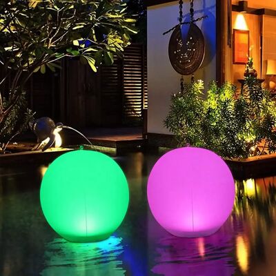 Ninguno Luz flotante solar de 34 cm, globo solar LED impermeable IP67, bola de luz de 4 modos, lámpara de noche LED que cambia de color al aire libre, fiesta Ninguno Luz flotante solar de 34 cm, globo solar LED impermeable IP67, bola de luz de 4 modos, lámpara de noche LED que cambia de color al aire libre, fiesta