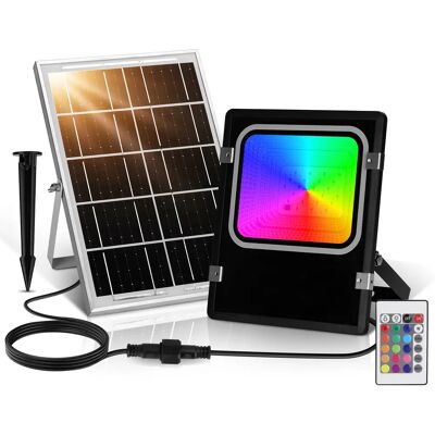 Aigostar Focos LED Exterior Solares RGBW, Cambio de Color 100W, Foco RGB+6500K y 3 Modos, Regulable, Control Remoto, IP66 Impermeable, Proyector LED RGB para Fiestas Jardín Terraza, 2 pcs Aigostar Focos LED Exterior Solares RGBW, Cambio de Color 100W, Foco RGB+6500K y 3 Modos, Regulable, Control Remoto, IP66 Impermeable, Proyector LED RGB para Fiestas Jardín Terraza, 2 pcs
