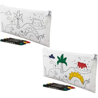 Ninguno Estuches infantiles con dibujos de dinosaurios, cada mochila incluye 5 ceras de colores para colorear. Regalo para dar a los niños y niñas en fiestas de cumpleaños, colegios, guarderías, Bodas, Ninguno Estuches infantiles con dibujos de dinosaurios, cada mochila incluye 5 ceras de colores para colorear. Regalo para dar a los niños y niñas en fiestas de cumpleaños, colegios, guarderías, Bodas,