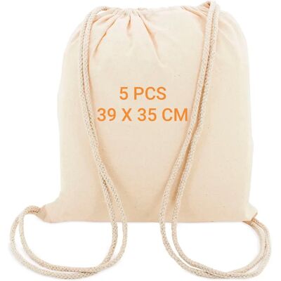 Ninguno Adri - Bolsa mochila de tela de algodón con cuerdas para pintar o personalizar 39 X 35 CM. Mochila de algodón 100% para el gimnasio o para la compra.Mochilas de cuerdas en paquetes desde 5 a 50 Ninguno Adri - Bolsa mochila de tela de algodón con cuerdas para pintar o personalizar 39 X 35 CM. Mochila de algodón 100% para el gimnasio o para la compra.Mochilas de cuerdas en paquetes desde 5 a 50