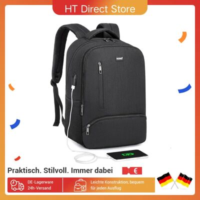 Kono mochila de viaje para ordenador portátil, puerto de carga USB, repelente al agua, trabajo, escuela de negocios, mujer y hombre, 39CM Kono mochila de viaje para ordenador portátil, puerto de carga USB, repelente al agua, trabajo, escuela de negocios, mujer y hombre, 39CM