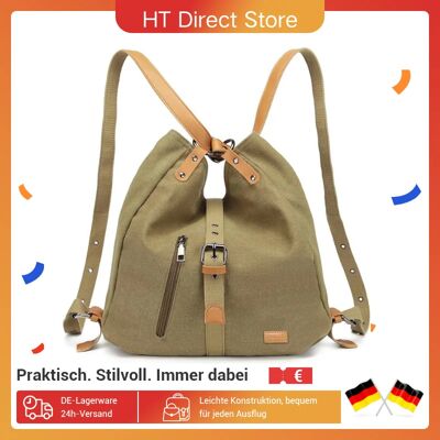 KONO-mochila de lona con asa para mujer, bolso de hombro grande antirrobo, multifuncional KONO-mochila de lona con asa para mujer, bolso de hombro grande antirrobo, multifuncional