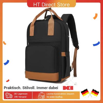 KONO Mochila impermeable para ordenador portátil para mujer con compartimento para portátil de 15,6 pulgadas Conector para auriculares Ergonómico Ideal para la escuela y los viajes KONO Mochila impermeable para ordenador portátil para mujer con compartimento para portátil de 15,6 pulgadas Conector para auriculares Ergonómico Ideal para la escuela y los viajes