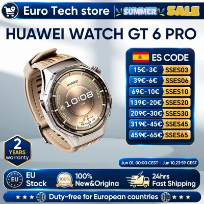 Reloj Inteligente HUAWEI Watch GT 6 Pro de 46 mm con GPS, Pantalla Táctil AMOLED de 1.47'', Ciclismo de Nivel Profesional, hasta 21 Días de Autonomía Reloj Inteligente HUAWEI Watch GT 6 Pro de 46 mm con GPS, Pantalla Táctil AMOLED de 1.47'', Ciclismo de Nivel Profesional, hasta 21 Días de Autonomía