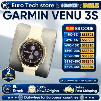 Garmin Venu 3s smartwatch Fitness Pantalla táctil AMOLED de 1,2 pulgadas 30+ Deportes corriendo Música GPS Garmin Venu 3s smartwatch Fitness Pantalla táctil AMOLED de 1,2 pulgadas 30+ Deportes corriendo Música GPS