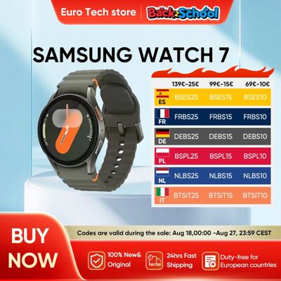 Smartwatch Samsung Galaxy Watch 7 Bluetooth 5,3 40/44mm 1,3 ''Super AMOLED pantalla Monitor de salud Samsung Wear OS GPS Smartwatch Samsung Galaxy Watch 7 Bluetooth 5,3 40/44mm 1,3 ''Super AMOLED pantalla Monitor de salud Samsung Wear OS GPS