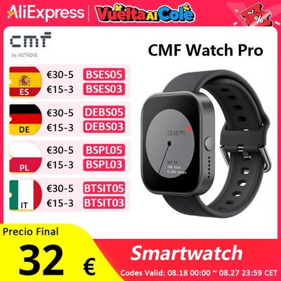 Versión Global CMF by Nothing Watch Pro 1.96" AMOLED Bluetooth 5.3 BT Calls with AI Noise Reduction GPS Smartwatch CMF watch Pro Versión Global CMF by Nothing Watch Pro 1.96" AMOLED Bluetooth 5.3 BT Calls with AI Noise Reduction GPS Smartwatch CMF watch Pro