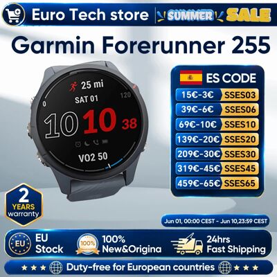 Reloj Inteligente Deportivo Garmin Forerunner 255 de 46 mm con Pantalla a Color de 1.3 Pulgadas, 14 Días de Batería, Monitor de Calorías, RAM, NFC, Bluetooth, Wifi, Resistente al Agua 5ATM Reloj Inteligente Deportivo Garmin Forerunner 255 de 46 mm con Pantalla a Color de 1.3 Pulgadas, 14 Días de Batería, Monitor de Calorías, RAM, NFC, Bluetooth, Wifi, Resistente al Agua 5ATM