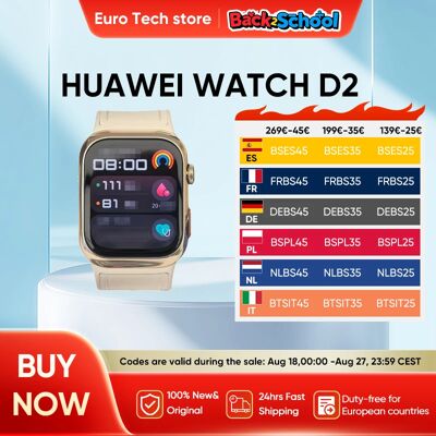 Huawei Watch D2 Pantalla AMOLED de 1,82 pulgadas ECG Monitoreo completo del sueño Cuidado de la salud familiar Conversa Bluetooth Correa de airbag NFC Huawei Watch D2 Pantalla AMOLED de 1,82 pulgadas ECG Monitoreo completo del sueño Cuidado de la salud familiar Conversa Bluetooth Correa de airbag NFC