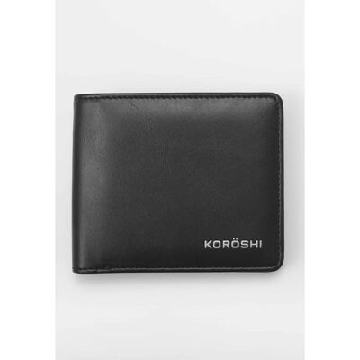 Koroshi Cartera tipo billetera de corte liso con dos compartimentos para billetes y seis para tarjetas color negro para hombre Ropa Casual Koroshi Cartera tipo billetera de corte liso con dos compartimentos para billetes y seis para tarjetas color negro para hombre Ropa Casual