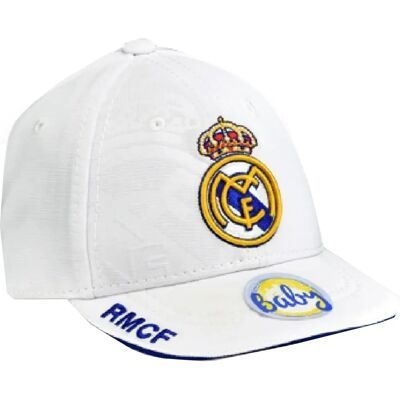 Gorra Real Madrid Blanca Bebé con Motivo Bordado Ajustable Gorra Real Madrid Blanca Bebé con Motivo Bordado Ajustable