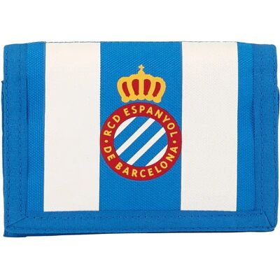 SAFTA - RCD ESPANYOL Cartera Diseño único Licencia Oficial - Billetera Cierre mediante solapa con velcro - Cartera varios compartimentos interiores y bolsillo con cremallera para monedas. SAFTA - RCD ESPANYOL Cartera Diseño único Licencia Oficial - Billetera Cierre mediante solapa con velcro - Cartera varios compartimentos interiores y bolsillo con cremallera para monedas.