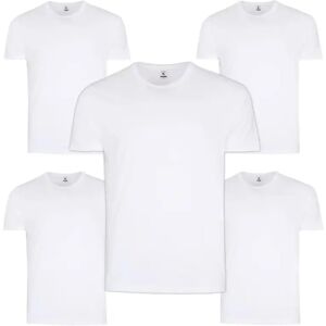 NONE Pack de 5 Camisetas de Algodón TEXKING Modelo DACCA para Hombre, Manga Corta, Color Blanco y Negro NONE Pack de 5 Camisetas de Algodón TEXKING Modelo DACCA para Hombre, Manga Corta, Color Blanco y Negro