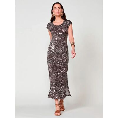 Koroshi Vestido largo elástico con estampado etnico para mujer color marron Koroshi Vestido largo elástico con estampado etnico para mujer color marron