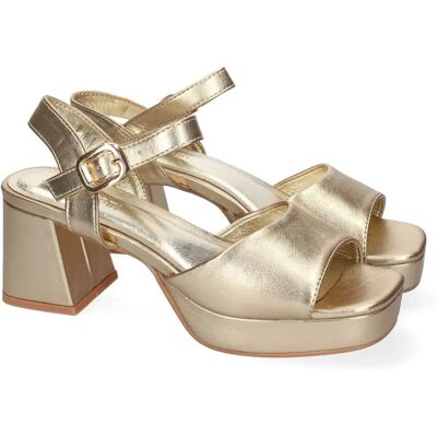 Ninguno PuntoSalao Sandalias doradas para vestir tacón medio cómodo mujer A-3434 Ninguno PuntoSalao Sandalias doradas para vestir tacón medio cómodo mujer A-3434