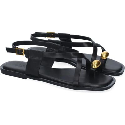 Ninguno PuntoSalao Sandalias planas para mujer cómodas color negro TC-1U1 Ninguno PuntoSalao Sandalias planas para mujer cómodas color negro TC-1U1