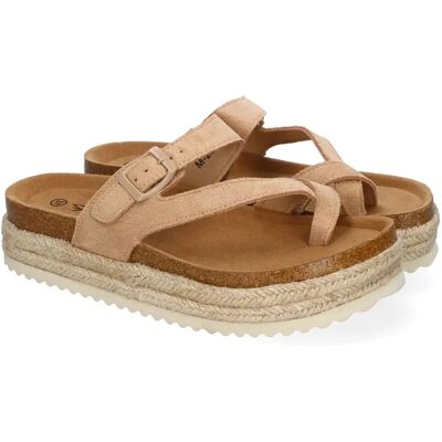 Ninguno PuntoSalao Sandalias planas con plataforma tipo esclava para mujer kaki M-238 Ninguno PuntoSalao Sandalias planas con plataforma tipo esclava para mujer kaki M-238