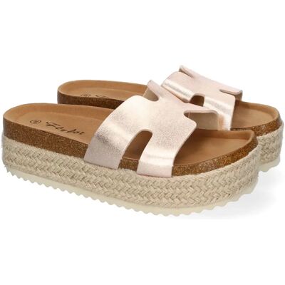 Ninguno PuntoSalao Sandalias bio de plataforma en yute para mujer color champan M-288 Ninguno PuntoSalao Sandalias bio de plataforma en yute para mujer color champan M-288