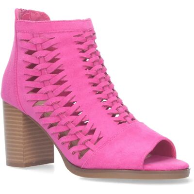 Ninguno PuntoSalao Botines calados tacón cómodo para mujer color fucsia YZ23-117 Ninguno PuntoSalao Botines calados tacón cómodo para mujer color fucsia YZ23-117