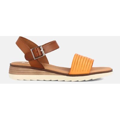 Ninguno MARILA SHOES SANDALIA PARA MUJER CON CUÑA EN PIEL BERNARDINA NARANJA Ninguno MARILA SHOES SANDALIA PARA MUJER CON CUÑA EN PIEL BERNARDINA NARANJA