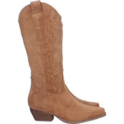 Ninguno PuntoSalao Botas cowboy de tacón camel con grabado en caña cómoda mujer A-2442 - Bota Campera con Tacón Comodas Diseño con Bordado en Caña y Cierre de Cremallera. Ninguno PuntoSalao Botas cowboy de tacón camel con grabado en caña cómoda mujer A-2442 - Bota Campera con Tacón Comodas Diseño con Bordado en Caña y Cierre de Cremallera.