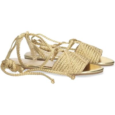 Ninguno PuntoSalao Sandalias doradas planas cómodas trenzadas para mujer GZ-2Q7 Ninguno PuntoSalao Sandalias doradas planas cómodas trenzadas para mujer GZ-2Q7