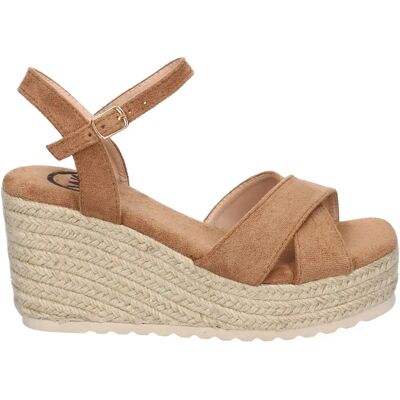 Ninguno PuntoSalao Sandalias de cuña en yute pala cruzada para mujer kaki KK-989 Ninguno PuntoSalao Sandalias de cuña en yute pala cruzada para mujer kaki KK-989