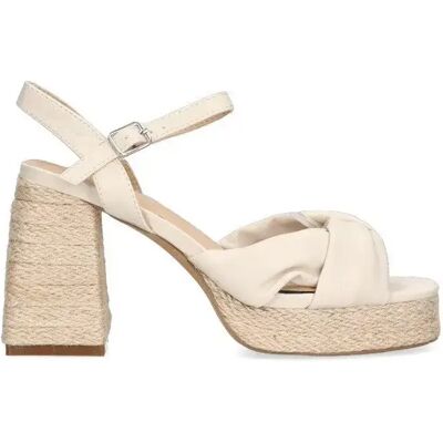 SANDALIA NUDO TACON RAFIA ETIKA 30008 TERESITAS, MUJER BEIGE SANDALIA NUDO TACON RAFIA ETIKA 30008 TERESITAS, MUJER BEIGE