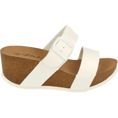 Ninguno PuntoSalao Sandalias de cuña bio con pala fina mujer color blanco M-08 Ninguno PuntoSalao Sandalias de cuña bio con pala fina mujer color blanco M-08