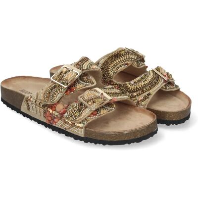 Ninguno Sandalias doradas planas cómodas estilo bio para mujer AY-3069 Ninguno Sandalias doradas planas cómodas estilo bio para mujer AY-3069