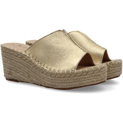 Ninguno PuntoSalao Sandalias doradas de plataforma en yute para mujer TF5154 - 40 Ninguno PuntoSalao Sandalias doradas de plataforma en yute para mujer TF5154 - 40