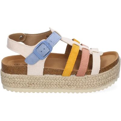 Ninguno PuntoSalao Sandalias planas en yute tiras en pala para mujer multicolor M-260 Ninguno PuntoSalao Sandalias planas en yute tiras en pala para mujer multicolor M-260