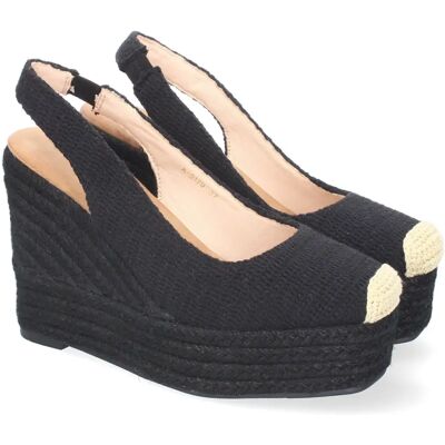 Ninguno PuntoSalao Sandalias de cuña en yute hebilla para mujer color negro A-5179 Ninguno PuntoSalao Sandalias de cuña en yute hebilla para mujer color negro A-5179