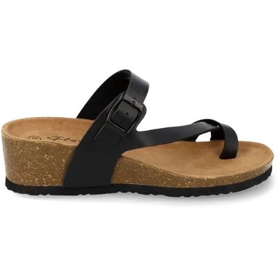 Ninguno PuntoSalao Sandalias de cuña bio tipo esclava mujer color negro M-28 Ninguno PuntoSalao Sandalias de cuña bio tipo esclava mujer color negro M-28