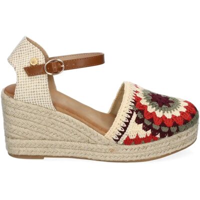 Ninguno PuntoSalao Alpargatas de cuña de yute pala bordado para mujer camel CF-5039 Ninguno PuntoSalao Alpargatas de cuña de yute pala bordado para mujer camel CF-5039