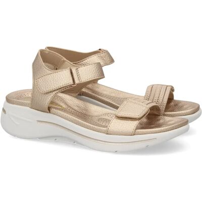 Ninguno Sandalias planas cómodas para mujer color champan HLS-0691 Ninguno Sandalias planas cómodas para mujer color champan HLS-0691