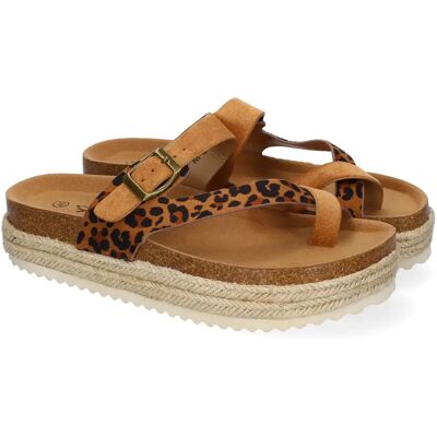 Ninguno PuntoSalao Sandalias de plataforma bio en yute tipo esclava para mujer leopardo M-266 Ninguno PuntoSalao Sandalias de plataforma bio en yute tipo esclava para mujer leopardo M-266